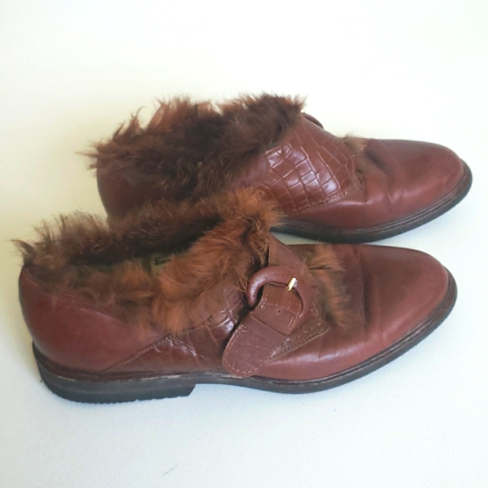 EMMEDIECI Vintage Rare fur topped shoes, wool lined shoes